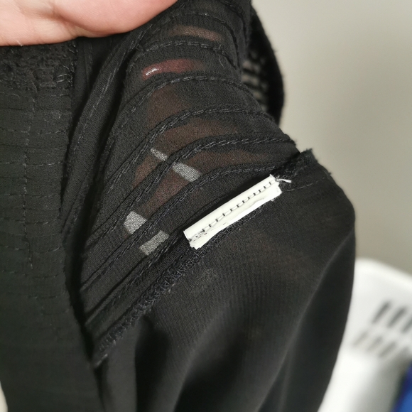 ZARA Black Sheer Blouse w Lace details - Picture 5 of 5